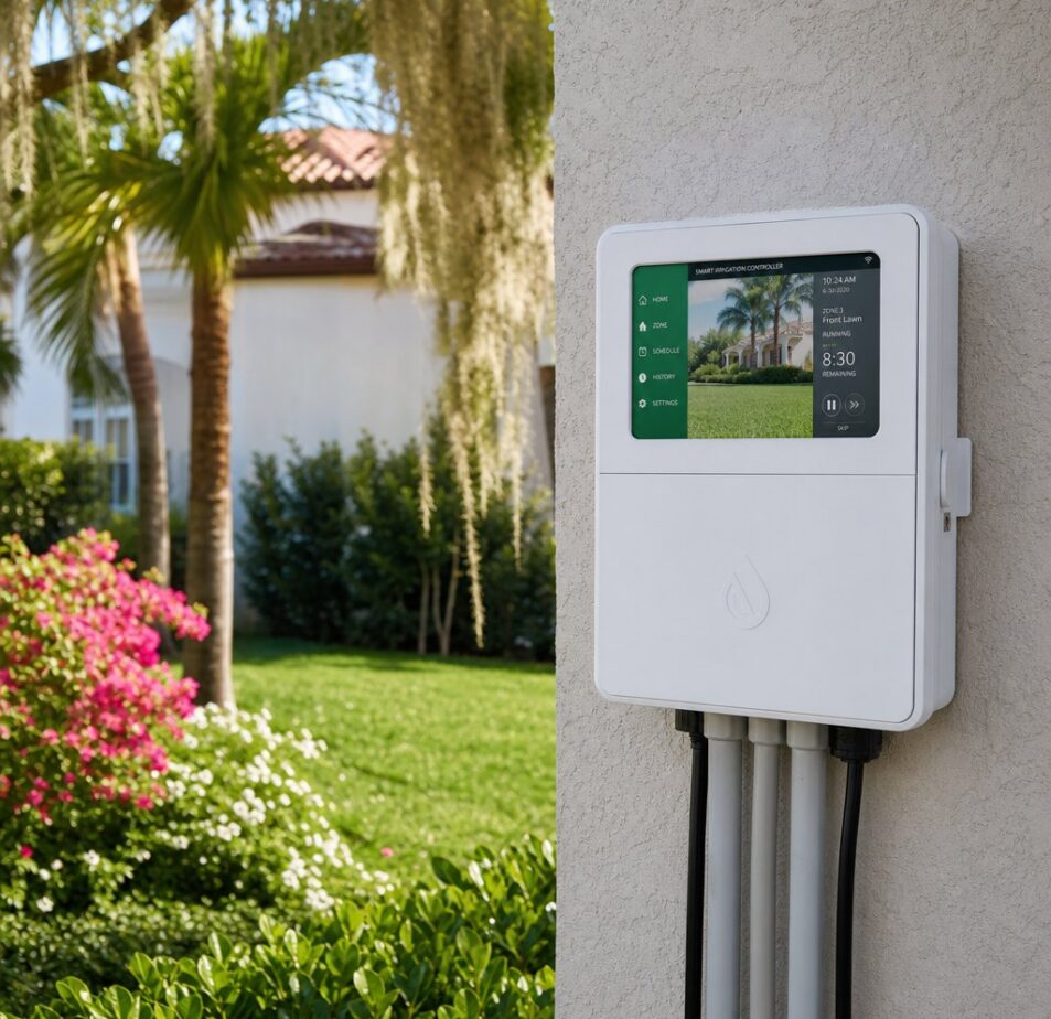 Smart irrigation controller upgrade on a Brandon lot