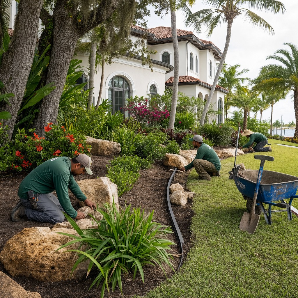 Large-lot landscape installation in Plant City, Hillsborough County